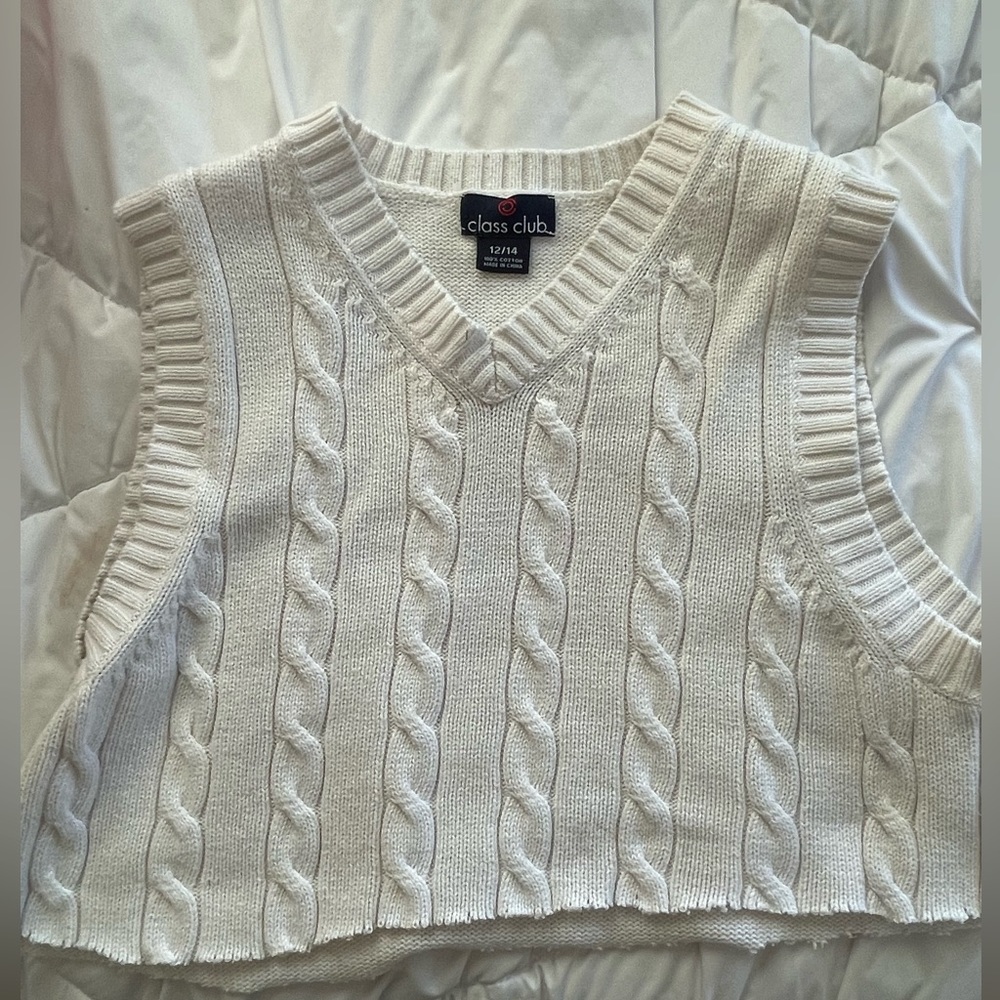 cropped knit vintage trendy sweater vest
